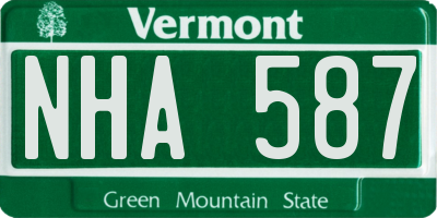 VT license plate NHA587