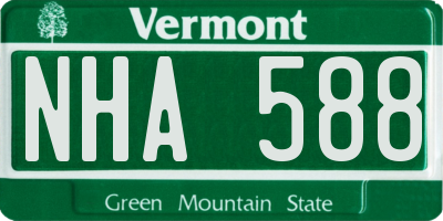 VT license plate NHA588