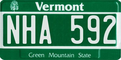 VT license plate NHA592