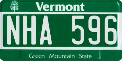VT license plate NHA596