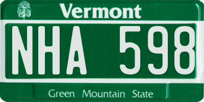 VT license plate NHA598