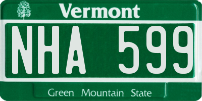 VT license plate NHA599
