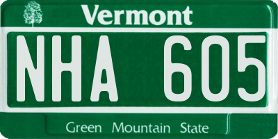 VT license plate NHA605