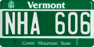 VT license plate NHA606