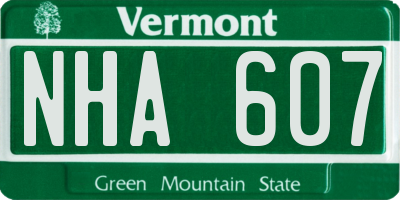 VT license plate NHA607