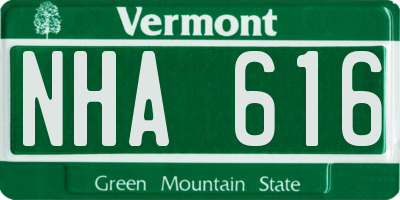 VT license plate NHA616