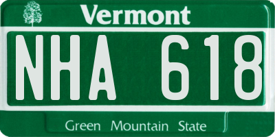 VT license plate NHA618