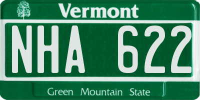 VT license plate NHA622
