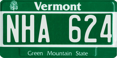 VT license plate NHA624