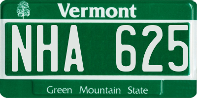 VT license plate NHA625