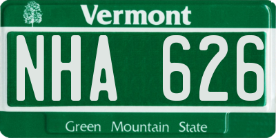 VT license plate NHA626