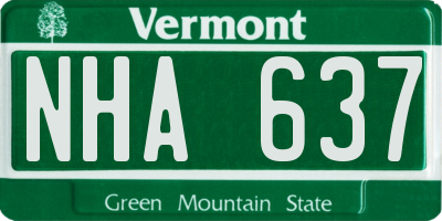 VT license plate NHA637