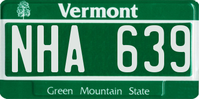 VT license plate NHA639