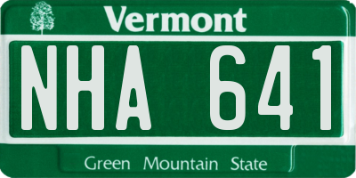 VT license plate NHA641