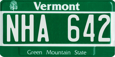 VT license plate NHA642