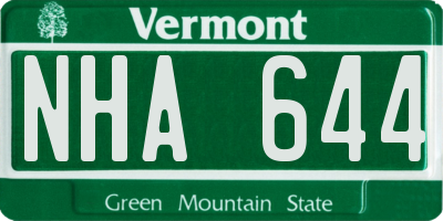 VT license plate NHA644