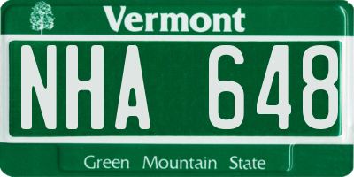 VT license plate NHA648