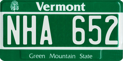 VT license plate NHA652