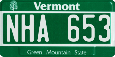 VT license plate NHA653