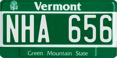 VT license plate NHA656