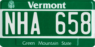 VT license plate NHA658