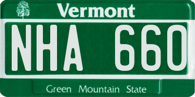 VT license plate NHA660