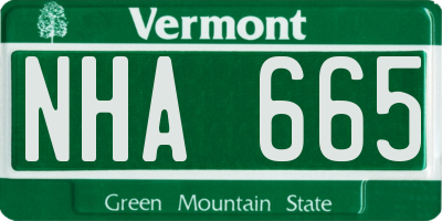 VT license plate NHA665