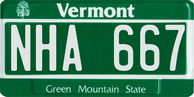 VT license plate NHA667