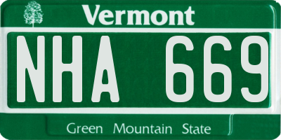 VT license plate NHA669