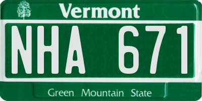 VT license plate NHA671
