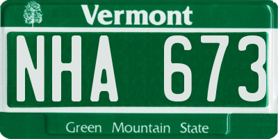VT license plate NHA673