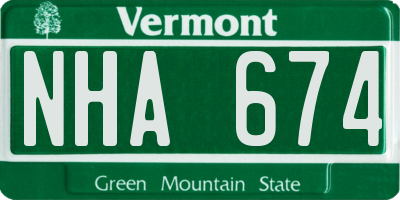VT license plate NHA674
