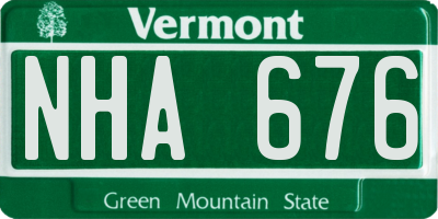 VT license plate NHA676