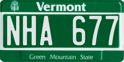 VT license plate NHA677
