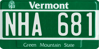 VT license plate NHA681