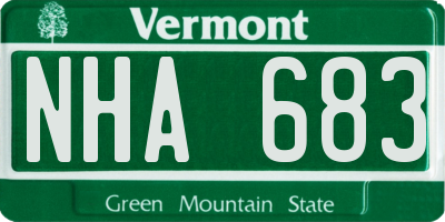 VT license plate NHA683