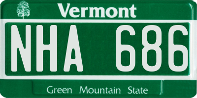 VT license plate NHA686