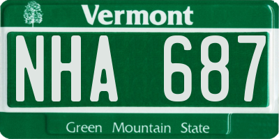 VT license plate NHA687