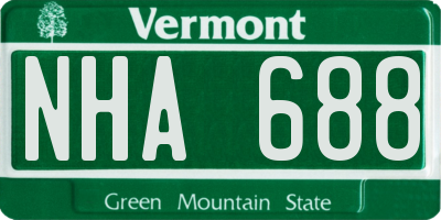 VT license plate NHA688