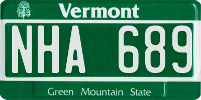 VT license plate NHA689