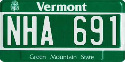 VT license plate NHA691