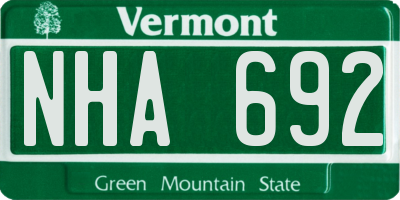 VT license plate NHA692