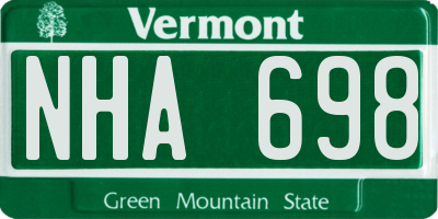 VT license plate NHA698