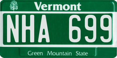 VT license plate NHA699
