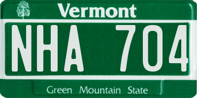 VT license plate NHA704