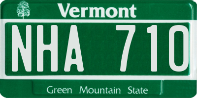 VT license plate NHA710