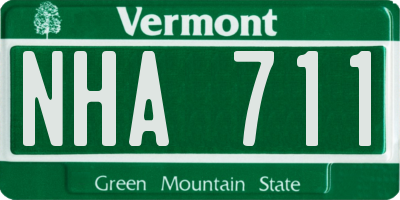 VT license plate NHA711