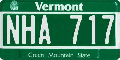 VT license plate NHA717