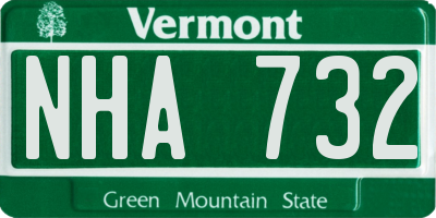 VT license plate NHA732
