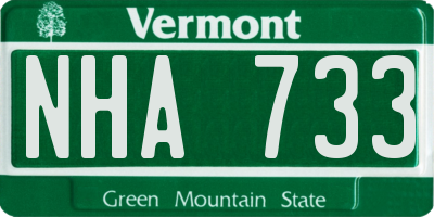 VT license plate NHA733